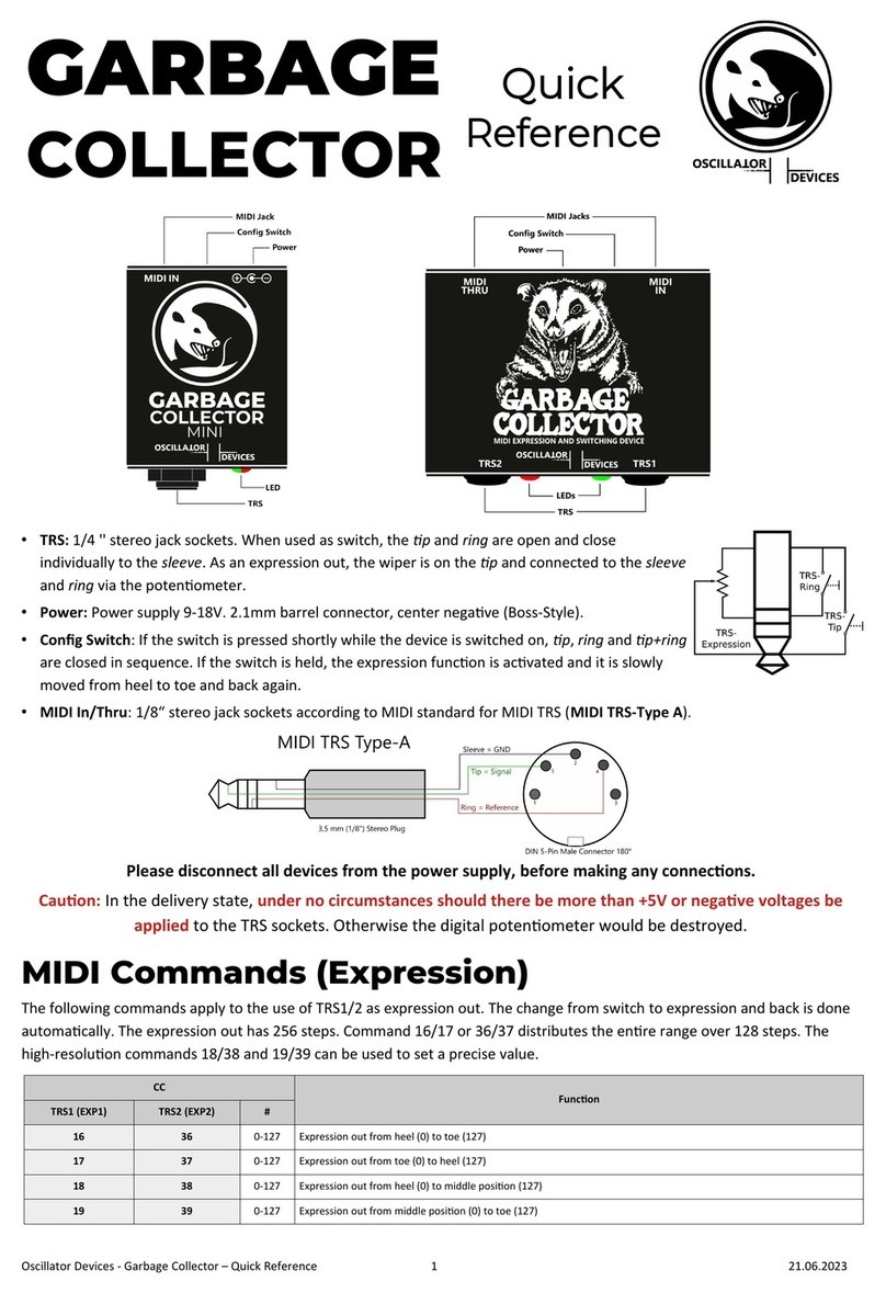 OSCILLATOR DEVICES GARBAGE COLLECTOR User manual