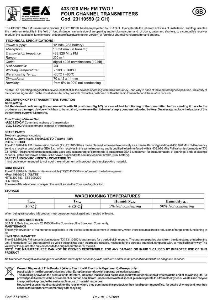SEA 23110550 User manual
