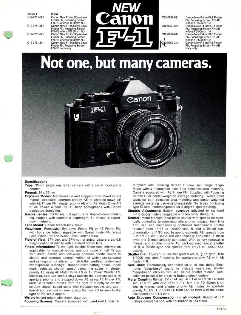 Canon F-1 User manual