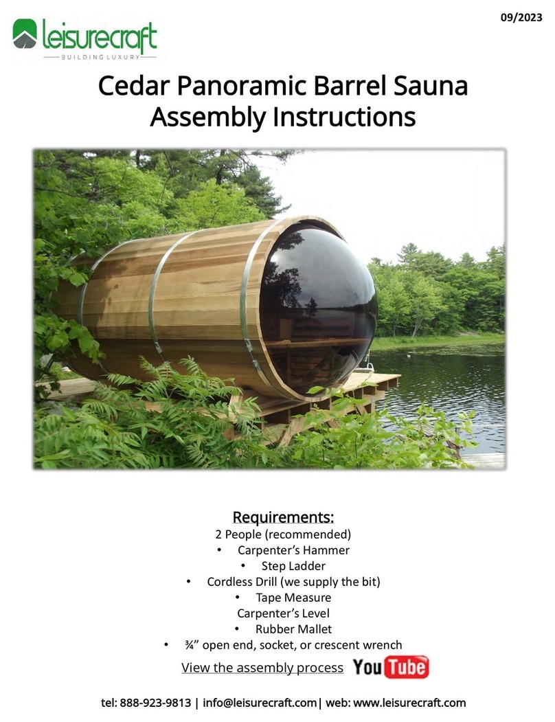 leisurecraft Cedar Panoramic Barrel Sauna User manual