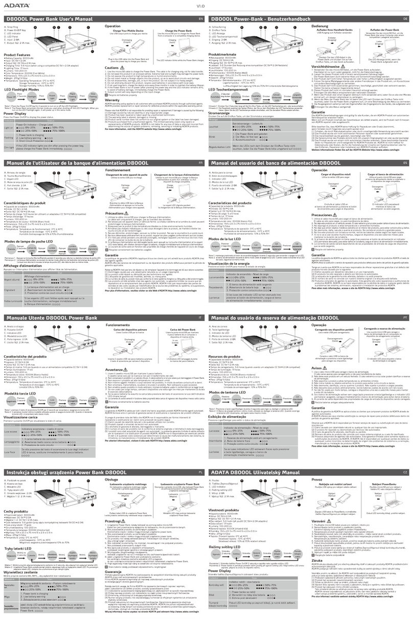 Adata D8000L User manual Adata D8000L User manual