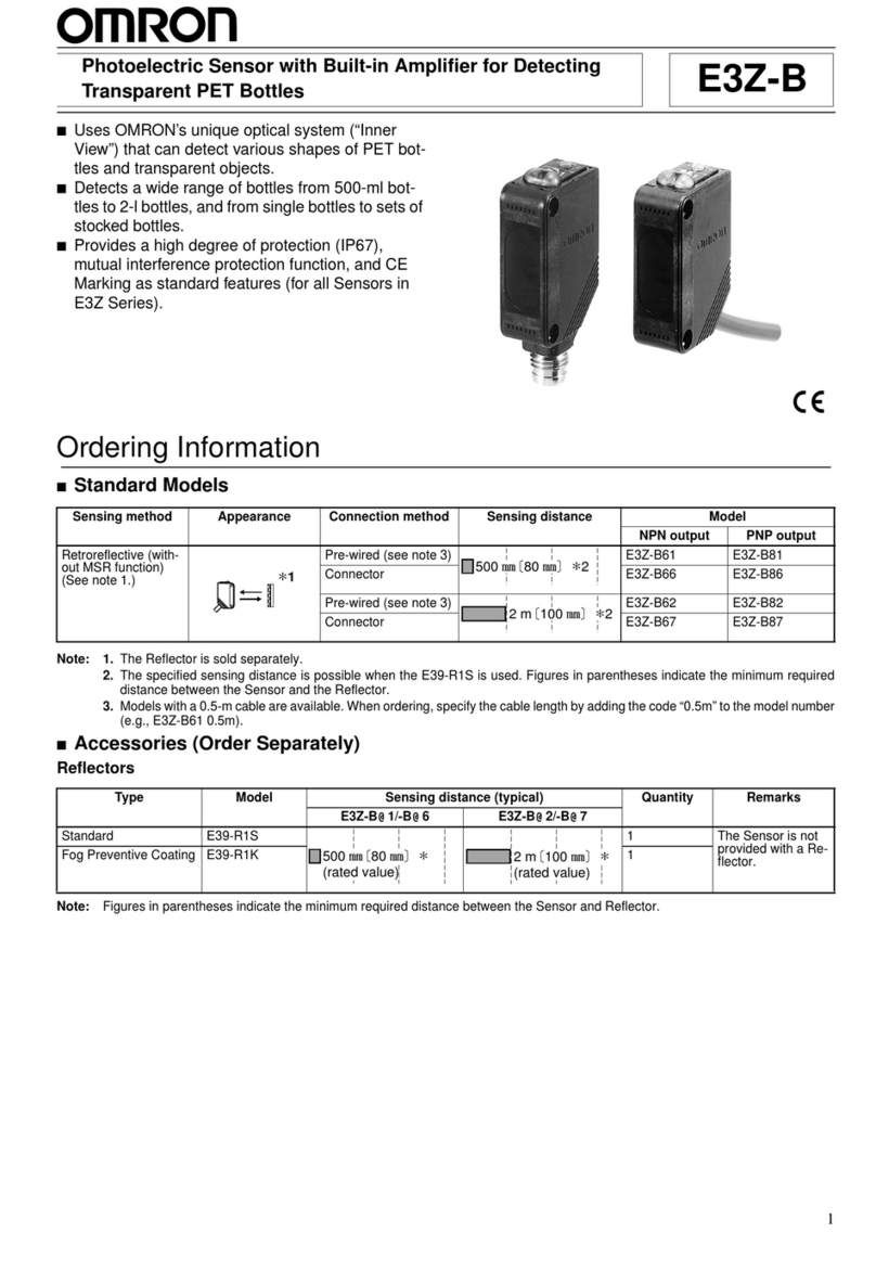 Omron E3Z-B61 2M User manual