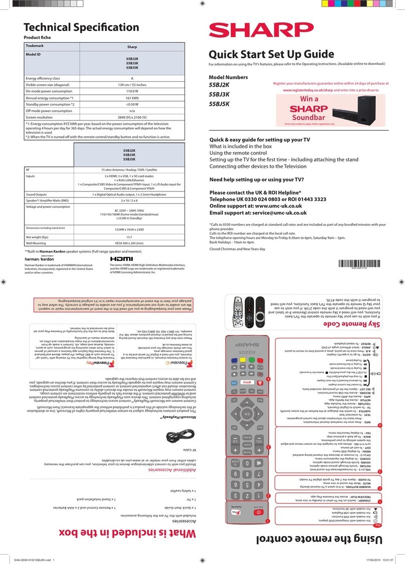 Sharp 55BJ2K User manual