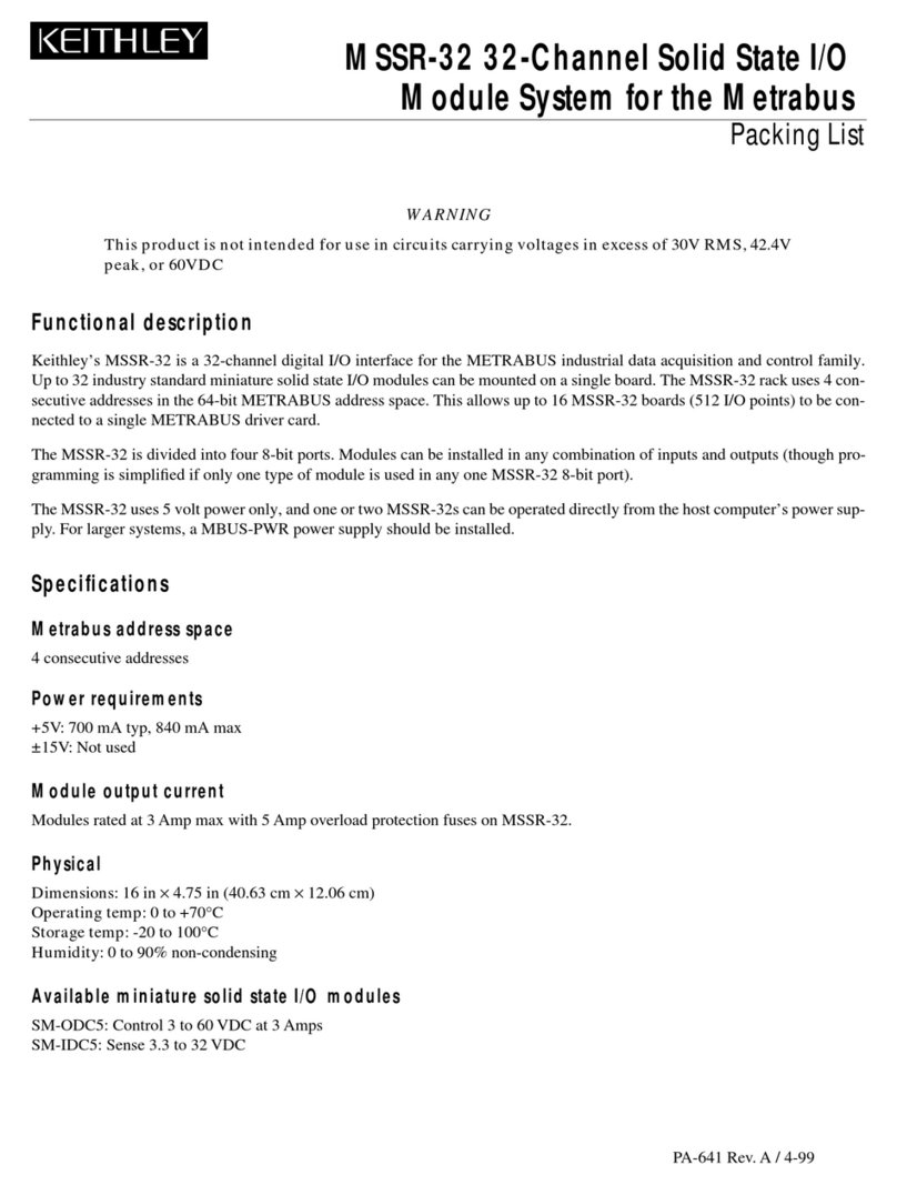 Keithley MSSR-32 User manual