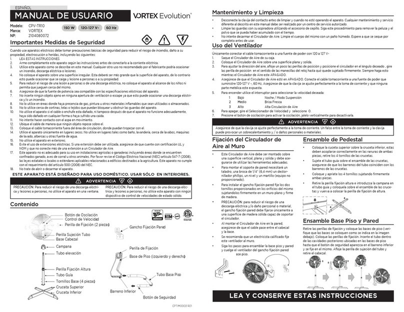 Vortex Evolution CPV-TR10 User manual