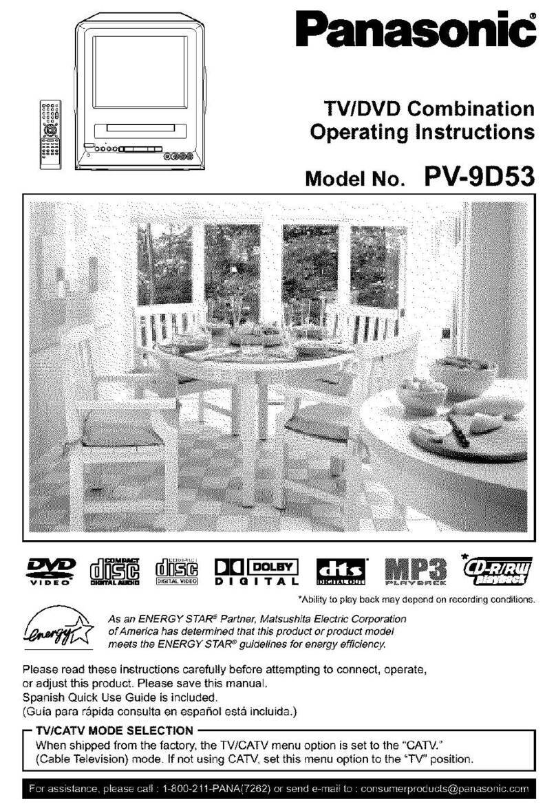 Panasonic PV9D53 - MONITOR/DVD COMBO User manual