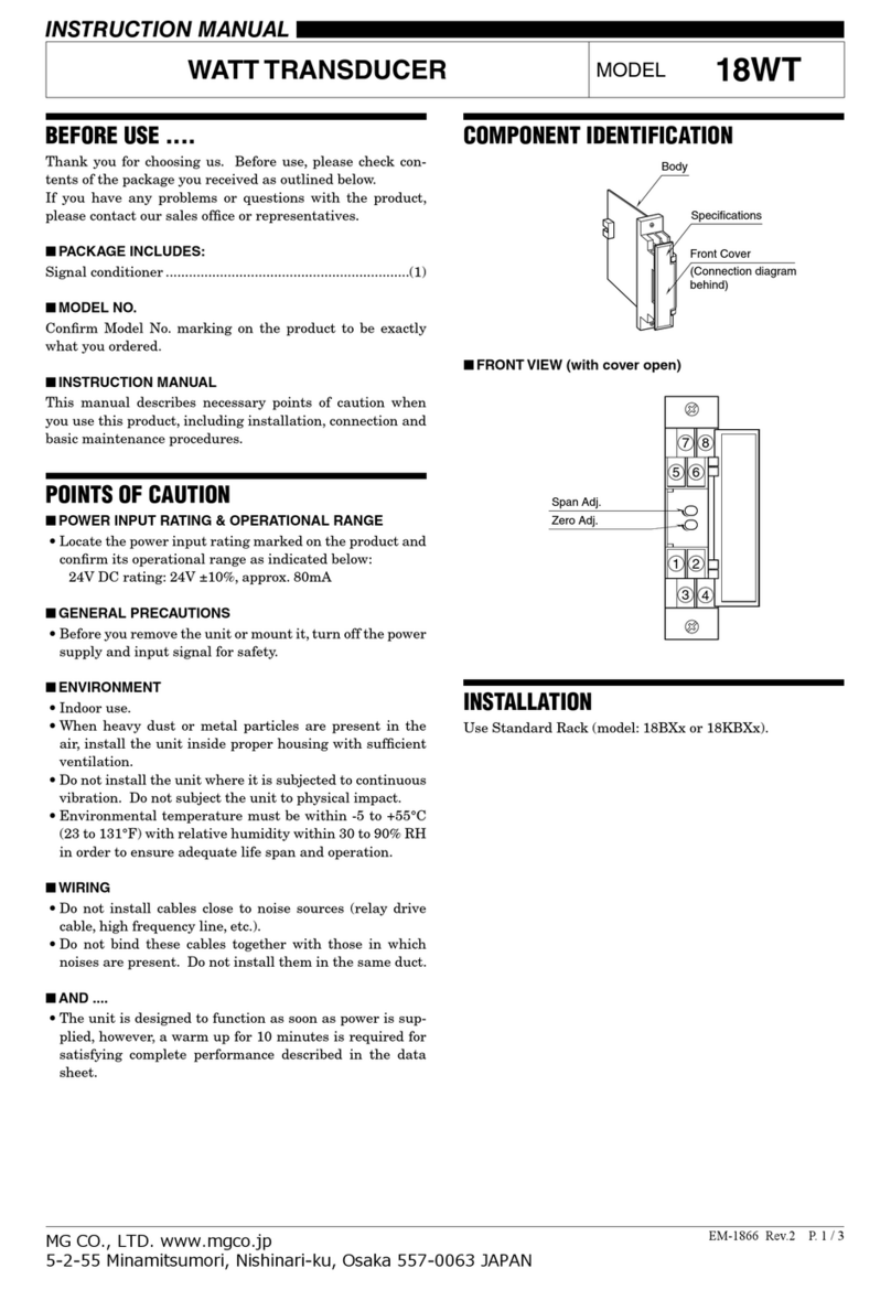 MG 18WT User manual