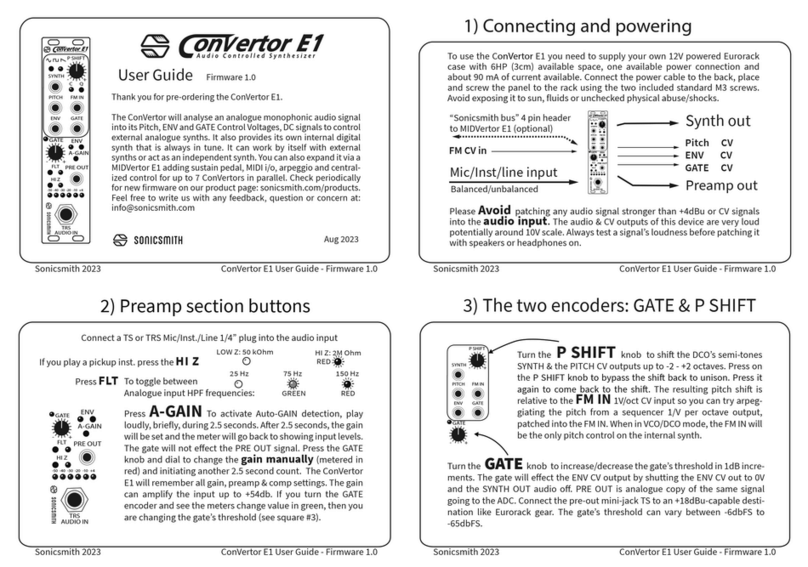 Sonicsmith ConVertor E1 User manual
