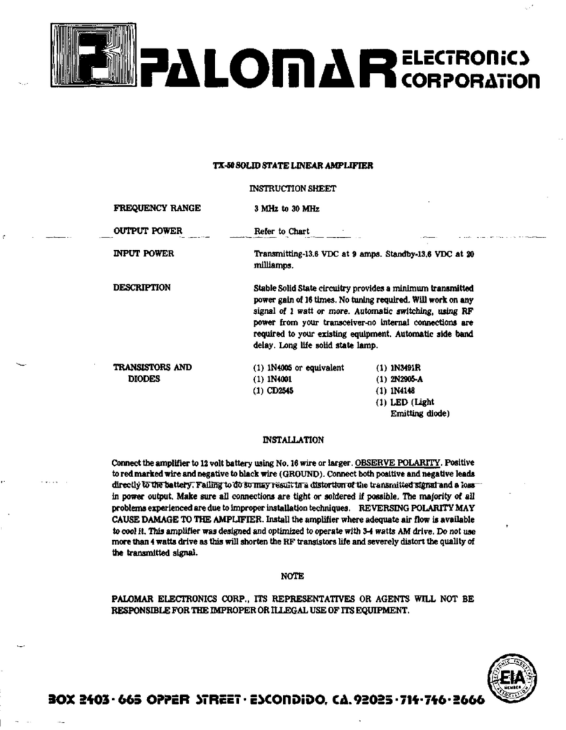 Palomar TX-50 User manual