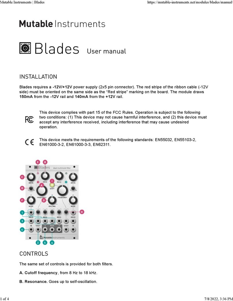 Mutable Instruments Blades User manual