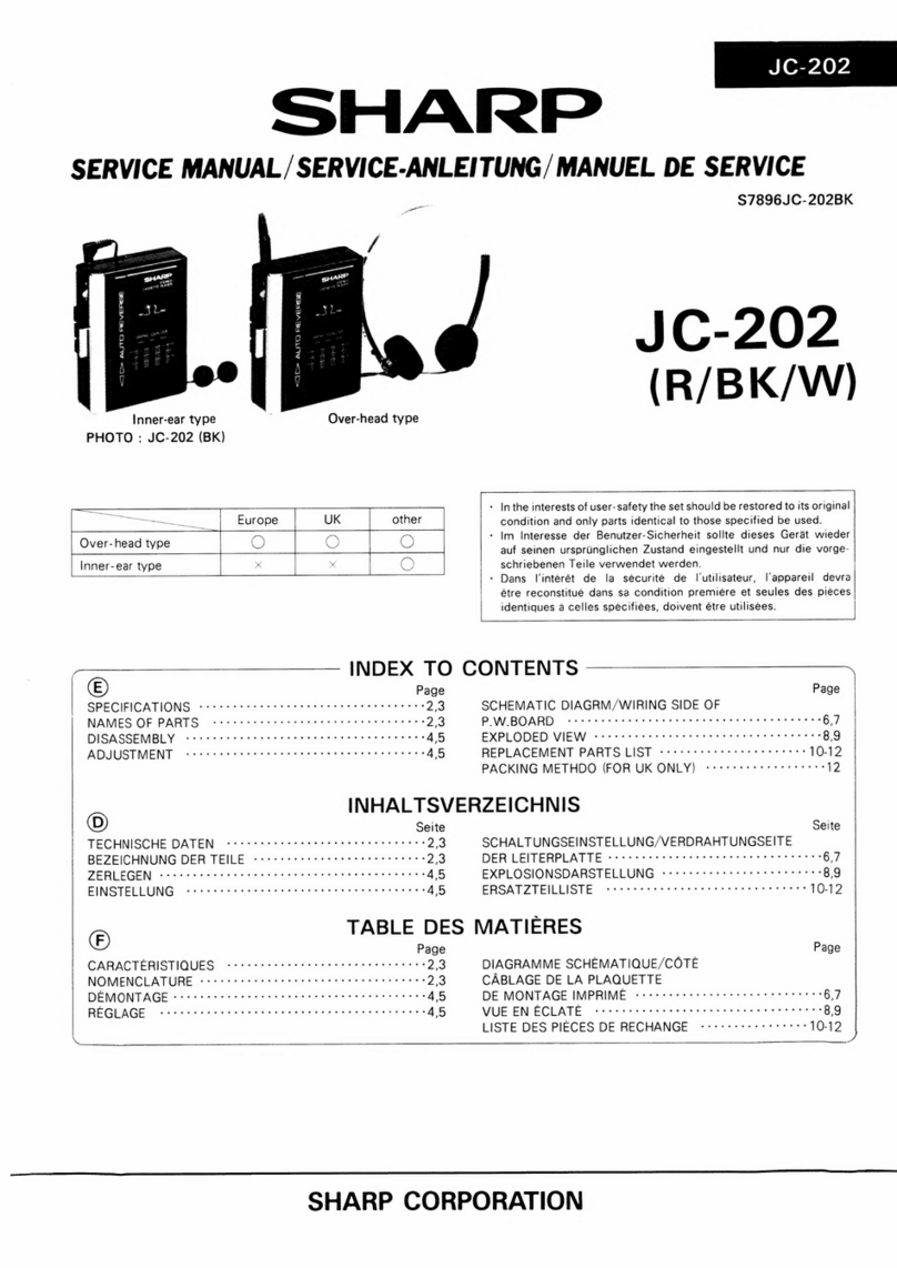 Sharp JC-202 User manual