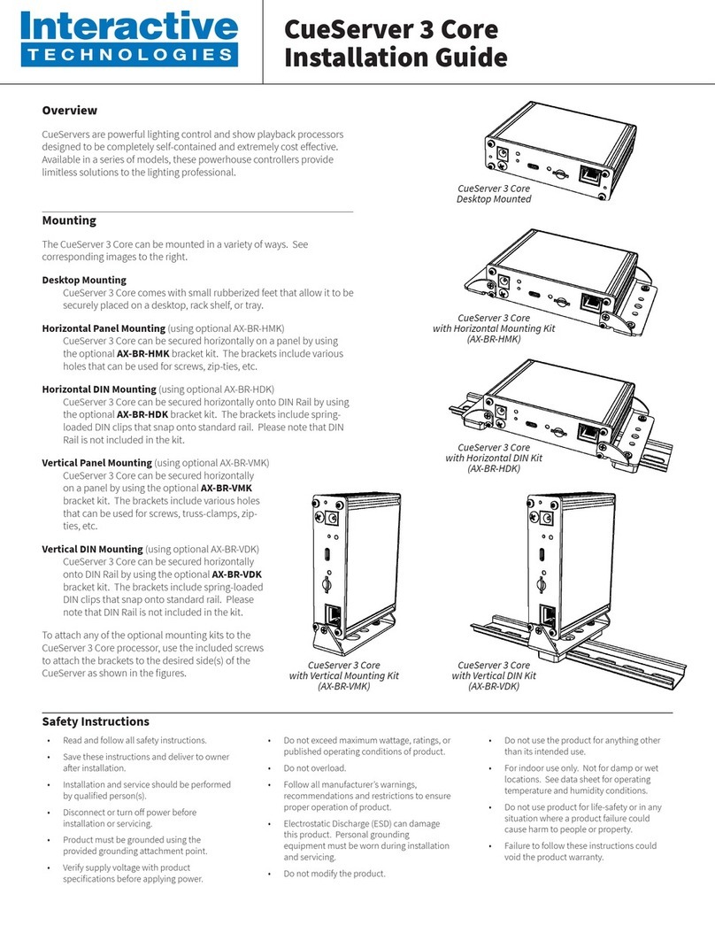 Interactive Technologies CueServer 3 Core User manual Interactive Technologies CueServer 3 Core User manual
