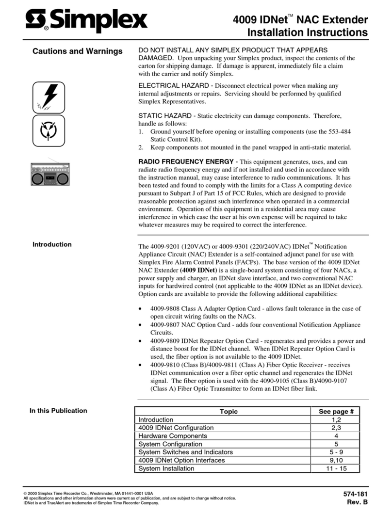 Simplex IDNet 4009 User manual