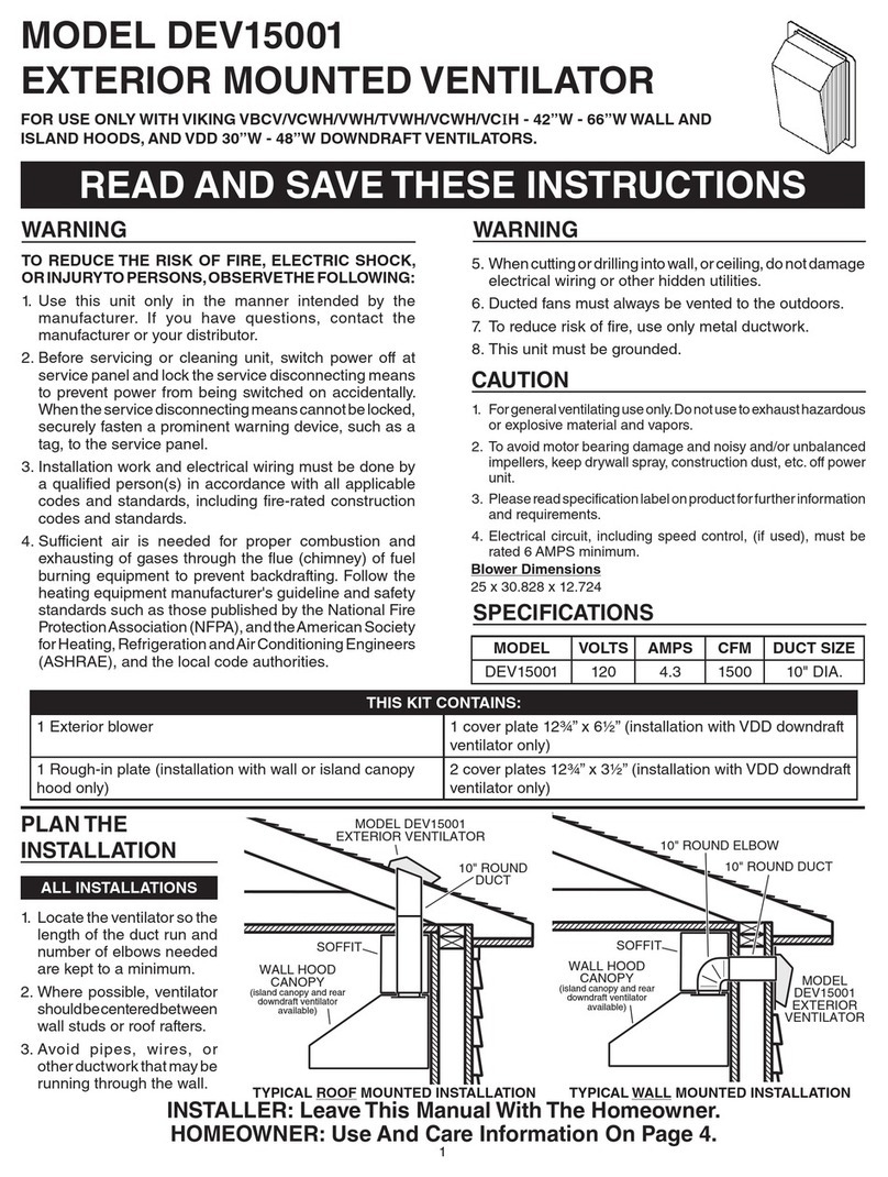 Viking Range DEV15001 User manual