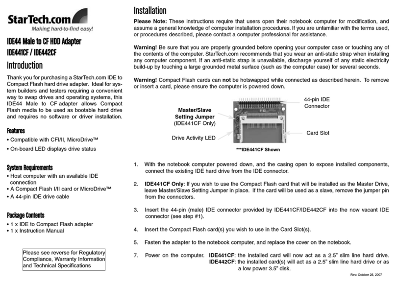 StarTech.com IDE44 Reference manual