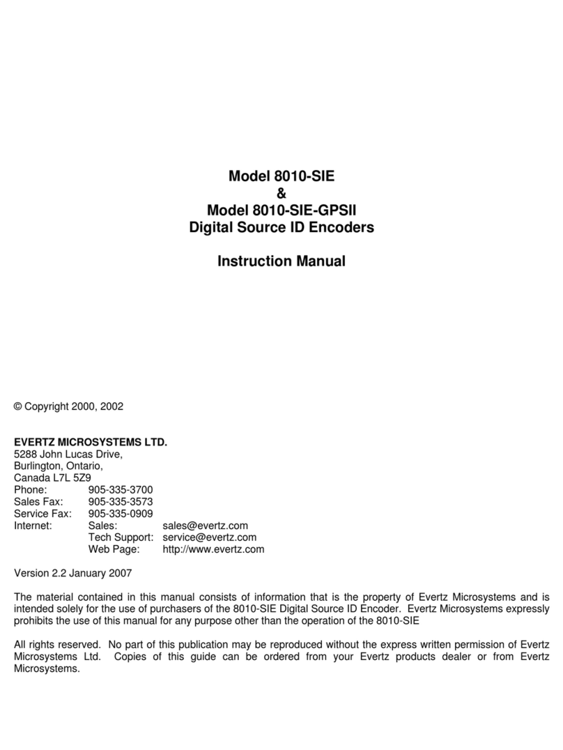 evertz 8010-SIE User manual