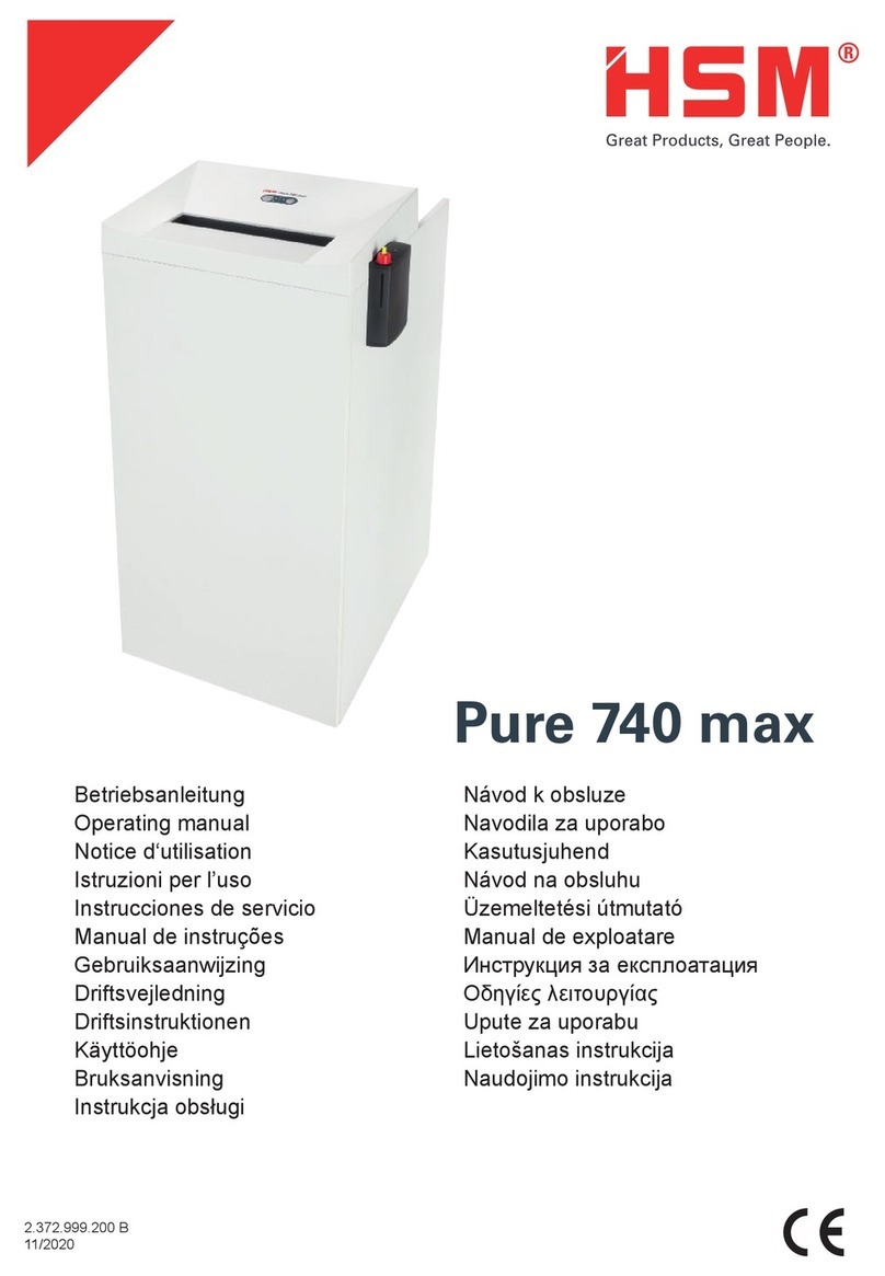 HSM Pure 740 max operating manual