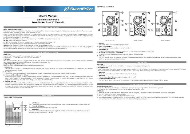 PowerWalker Basic VI 3000 STL User manual