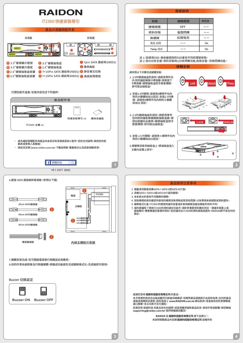 Raidon iT2300 Quick installation guide