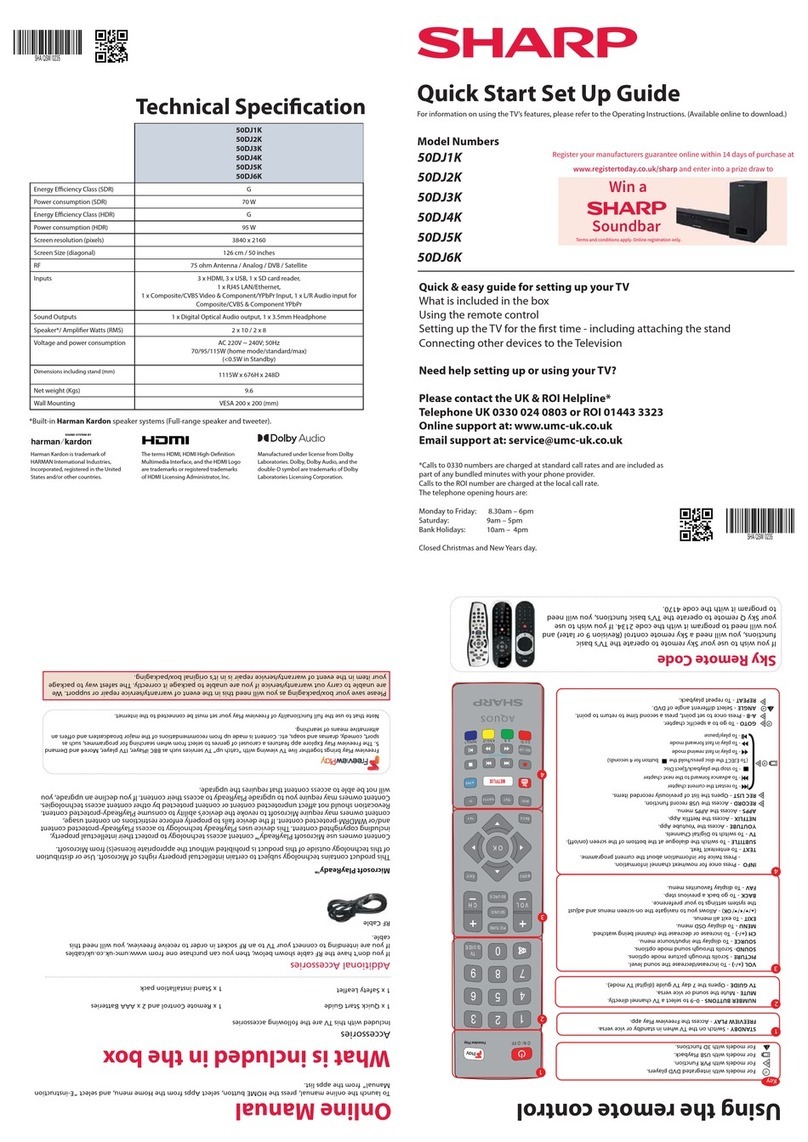 Sharp 50DJ1K User manual