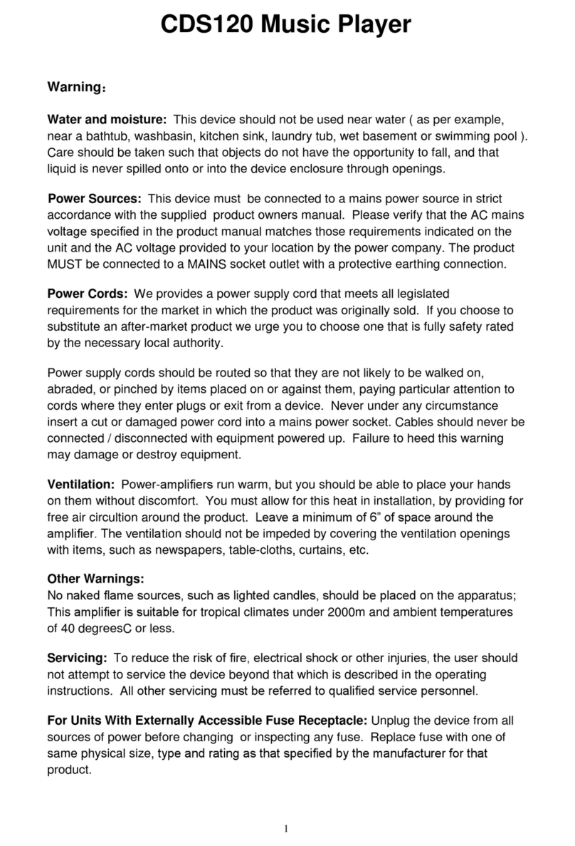 Opera Audio CDS120 User manual Opera Audio CDS120 User manual