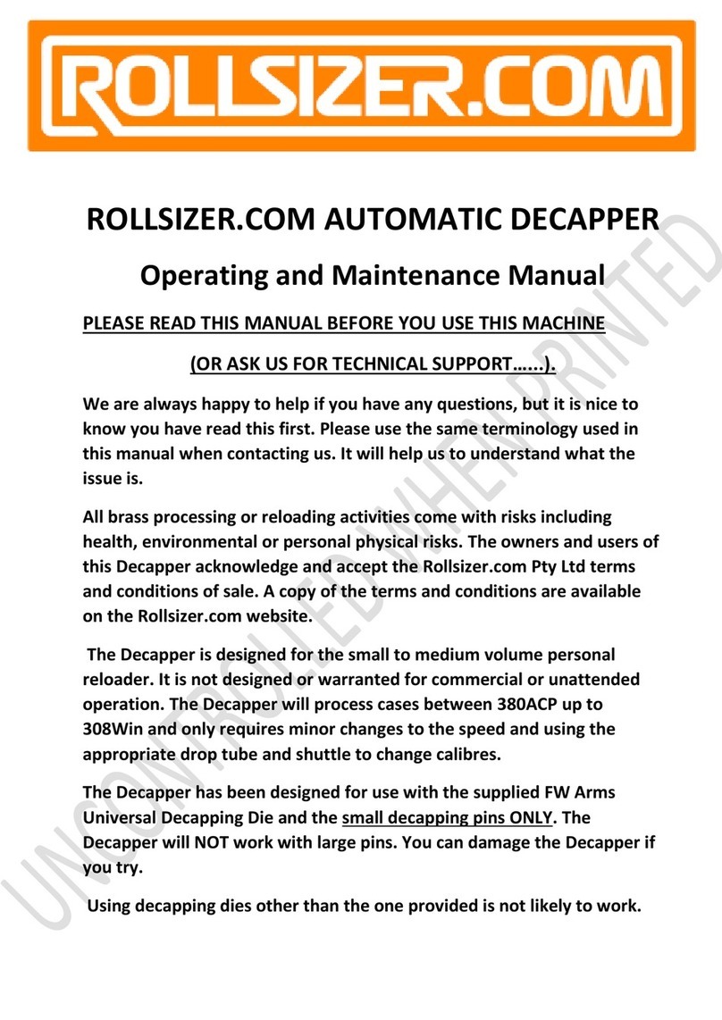 Rollsizer Decapper Operating instructions