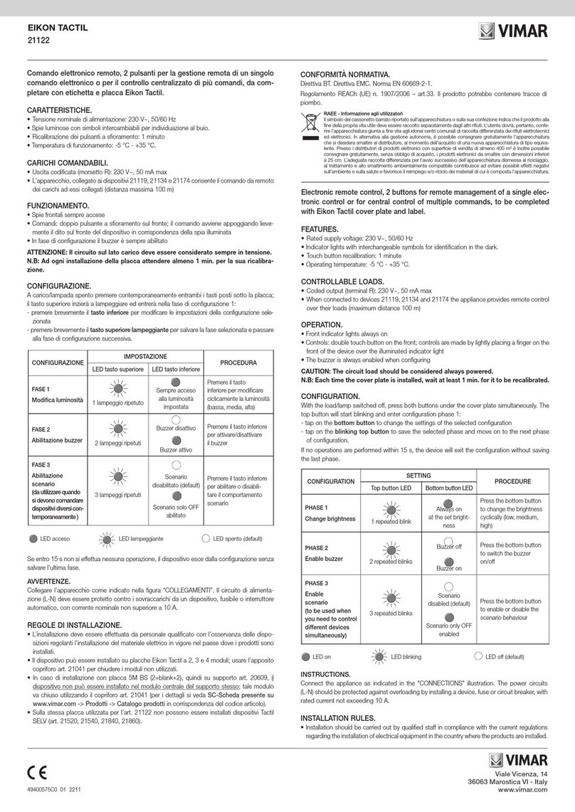 Vimar EIKON TACTIL User manual