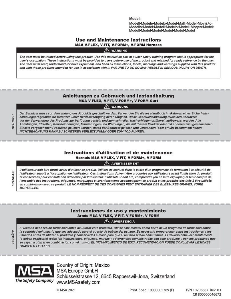 MSA V-FLEX Operation instructions