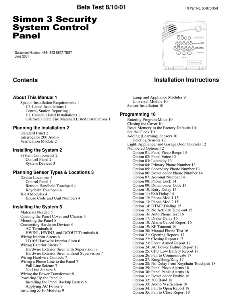 Interlogix Simon 3 User manual