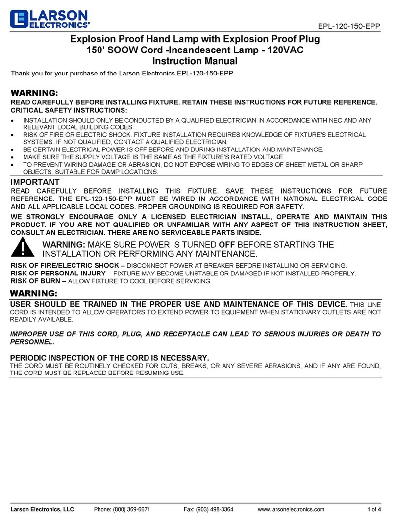 Larson Electronics EPL-120-150-EPP User manual Larson Electronics EPL-120-150-EPP User manual