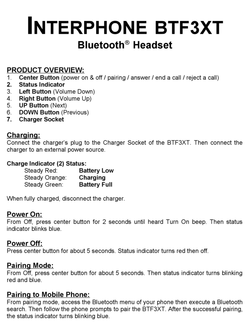 Interphone BTF3XT User manual