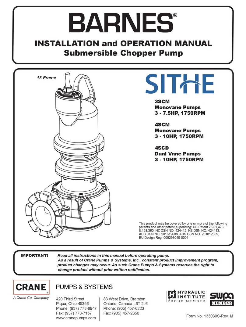 Crane BARNES SITHE 3SCM User manual