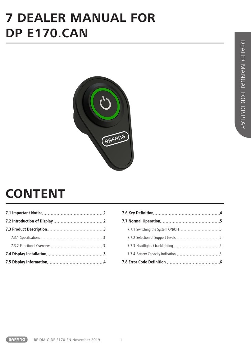 BAFANG DP E170.CAN User manual