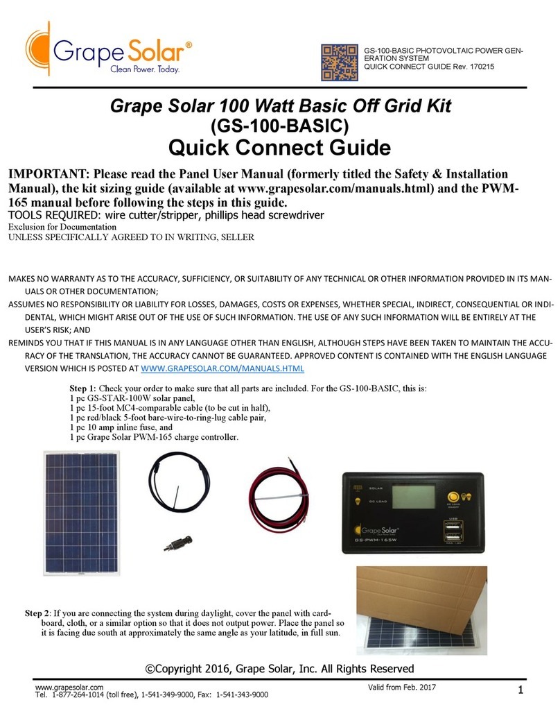 Grape Solar GS-100-BASIC Assembly instructions