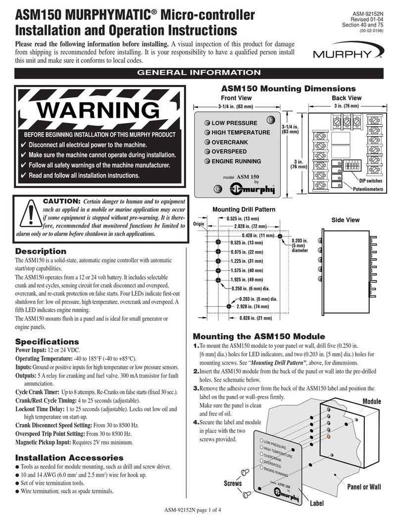 Murphy MURPHYMATIC ASM150 Owner's manual