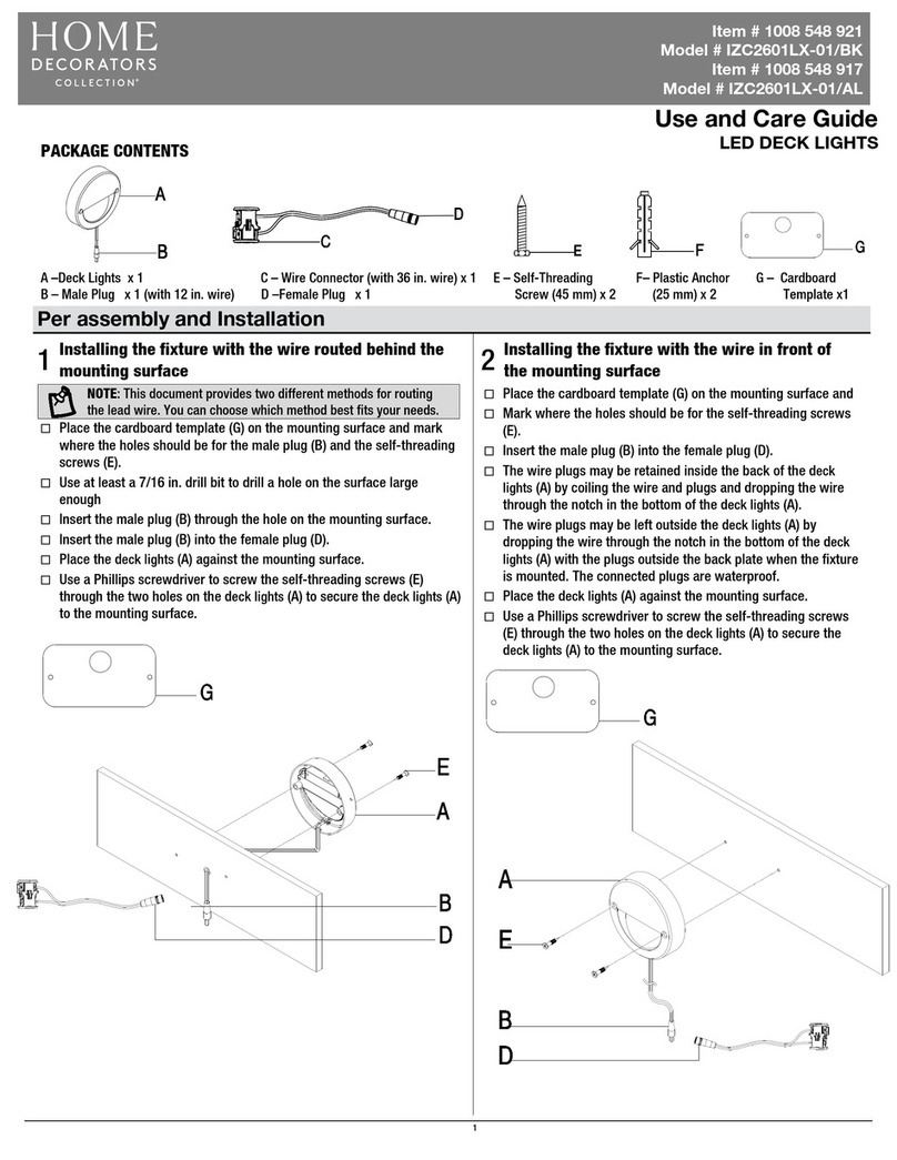HAMPTON BAY IZC2601LX-01/BK User manual