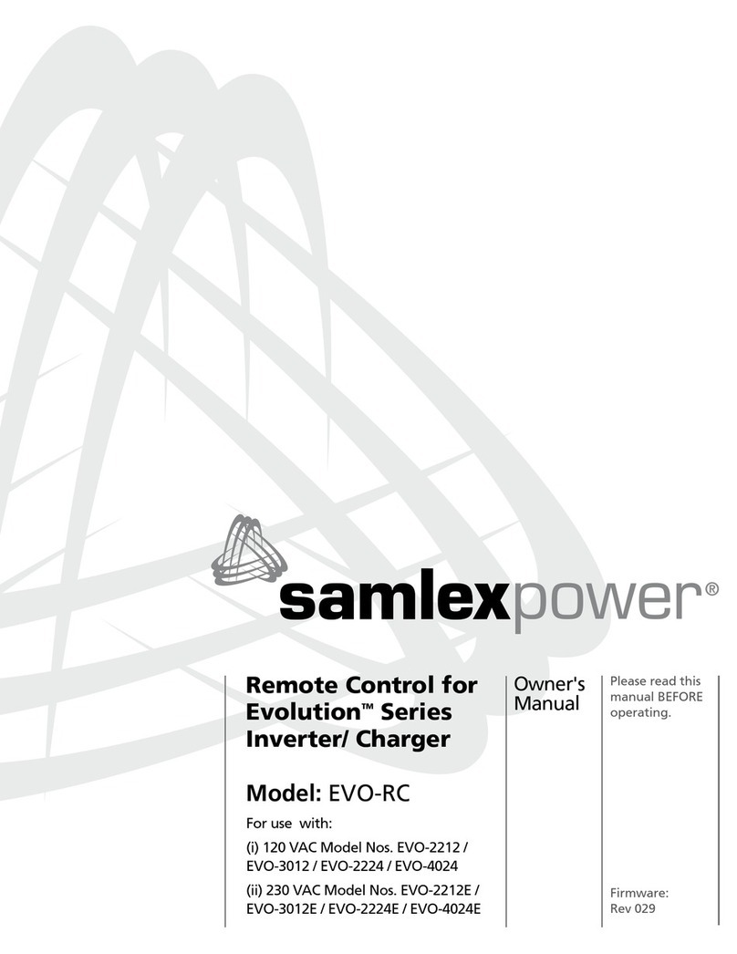 SamplexPower Evolution EVO-RC User manual