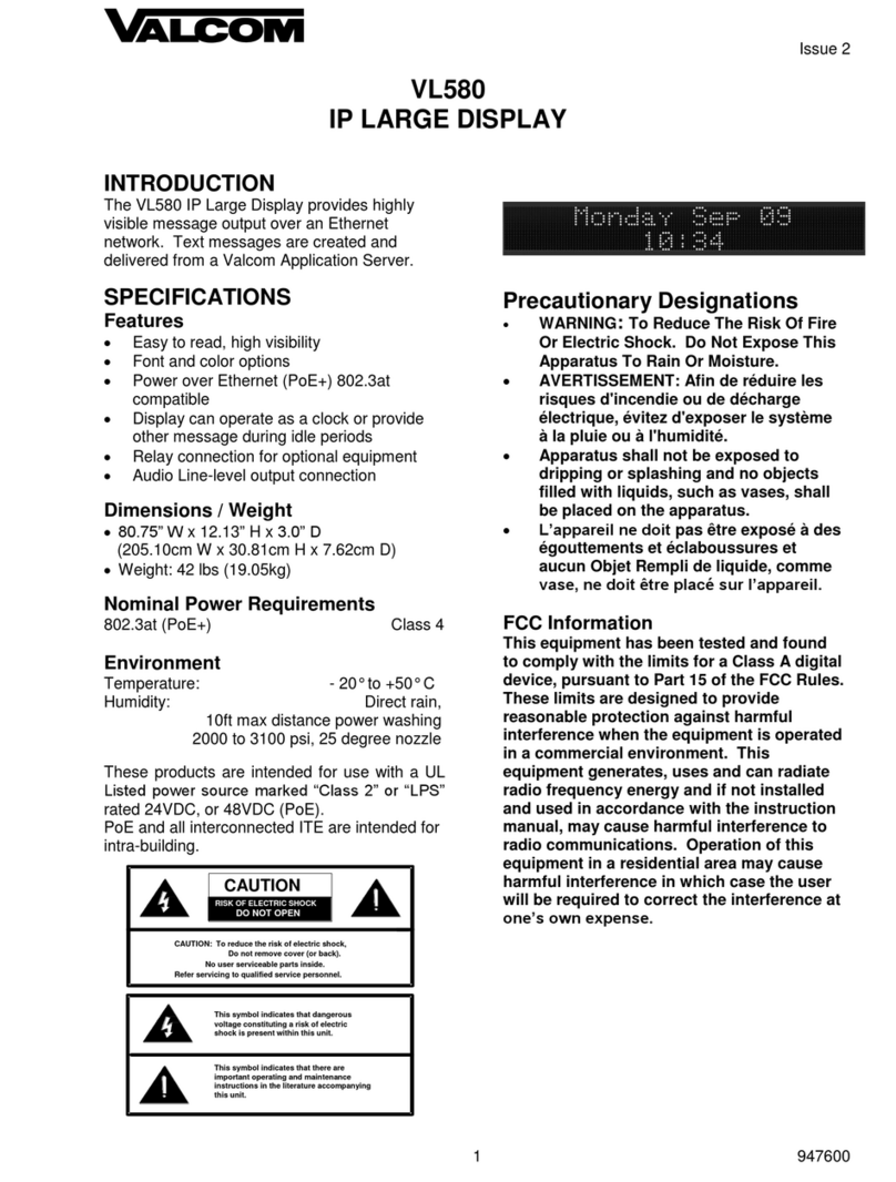 Valcom VL580 User manual