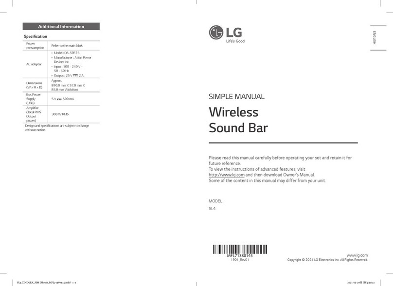 LG SL4 Specification sheet