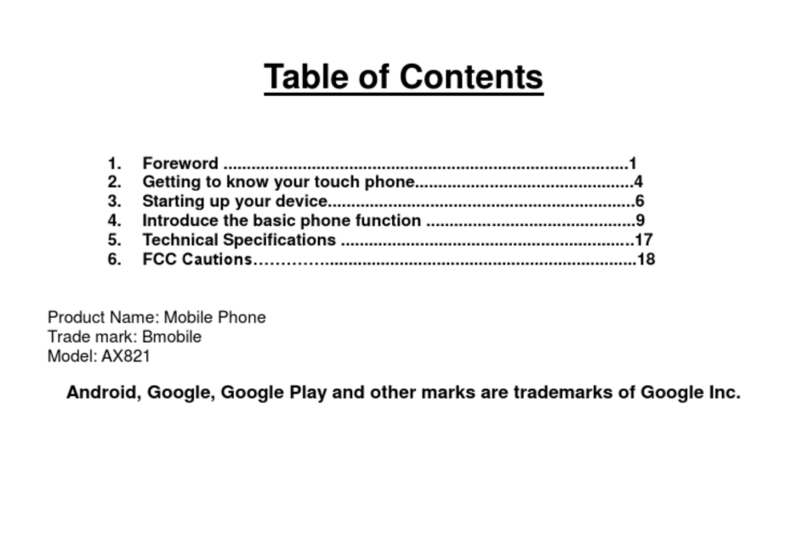 Bmobile AX821 User manual