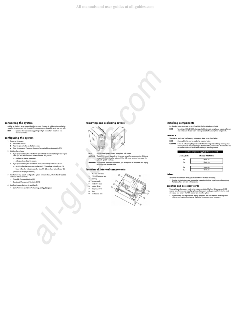 HP ZX2000 Specification sheet