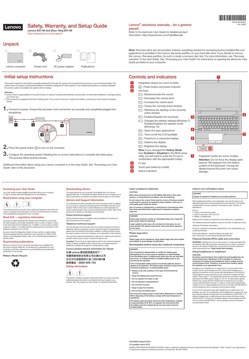 Lenovo E31-80 User manual
