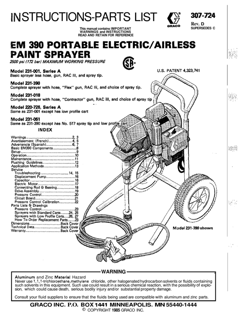 Graco EM 390 Instructions-parts list