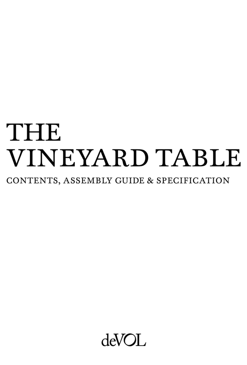 deVOL THE VINEYARD TABLE User manual
