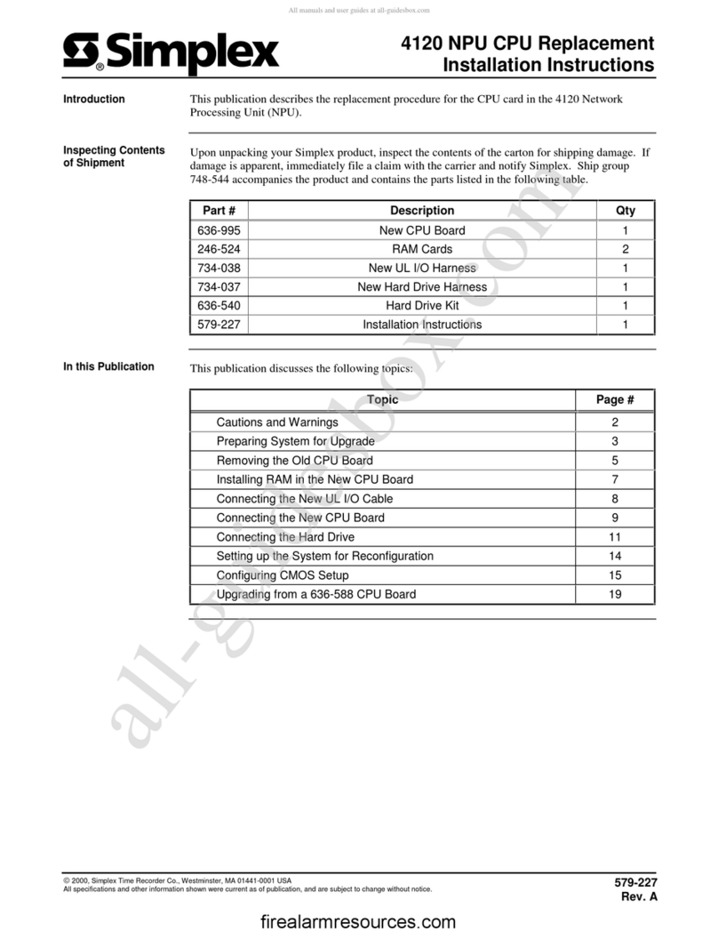 Simplex SafeLINC 4120 User manual
