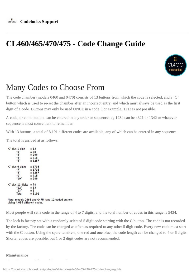 CODELOCKS CL460 User manual