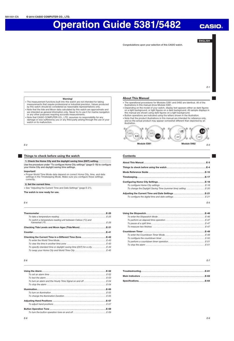 Casio 5482 User manual