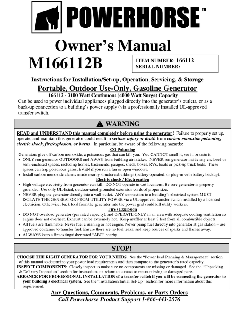 Powerhorse M166112B User manual