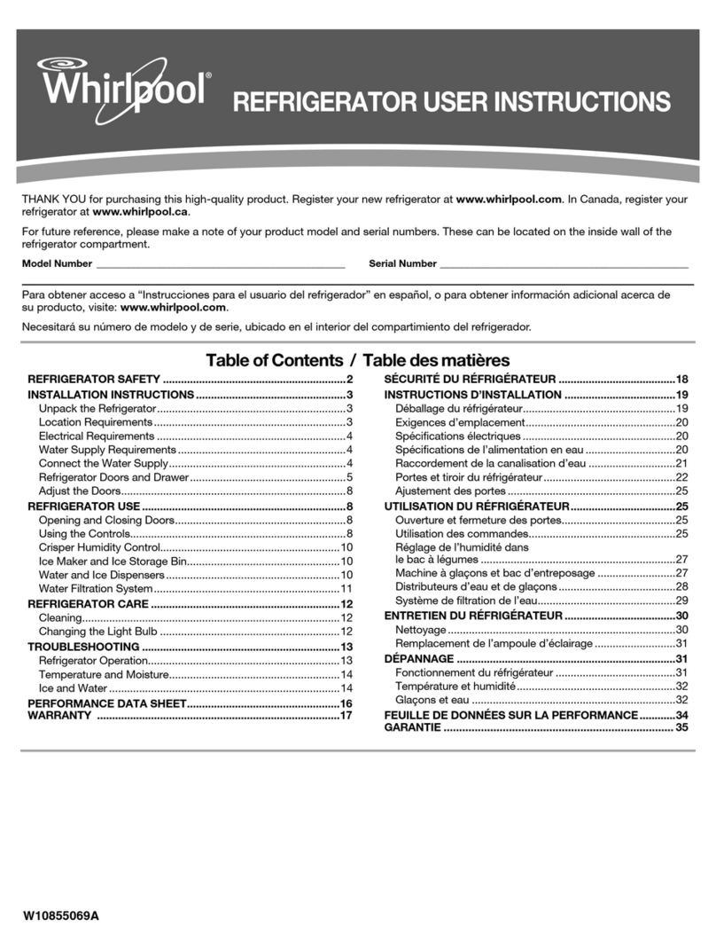 Whirlpool W10855069A User manual