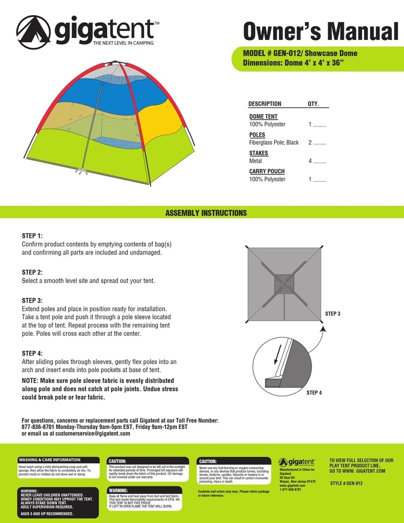 GigaTent GEN-012 User manual
